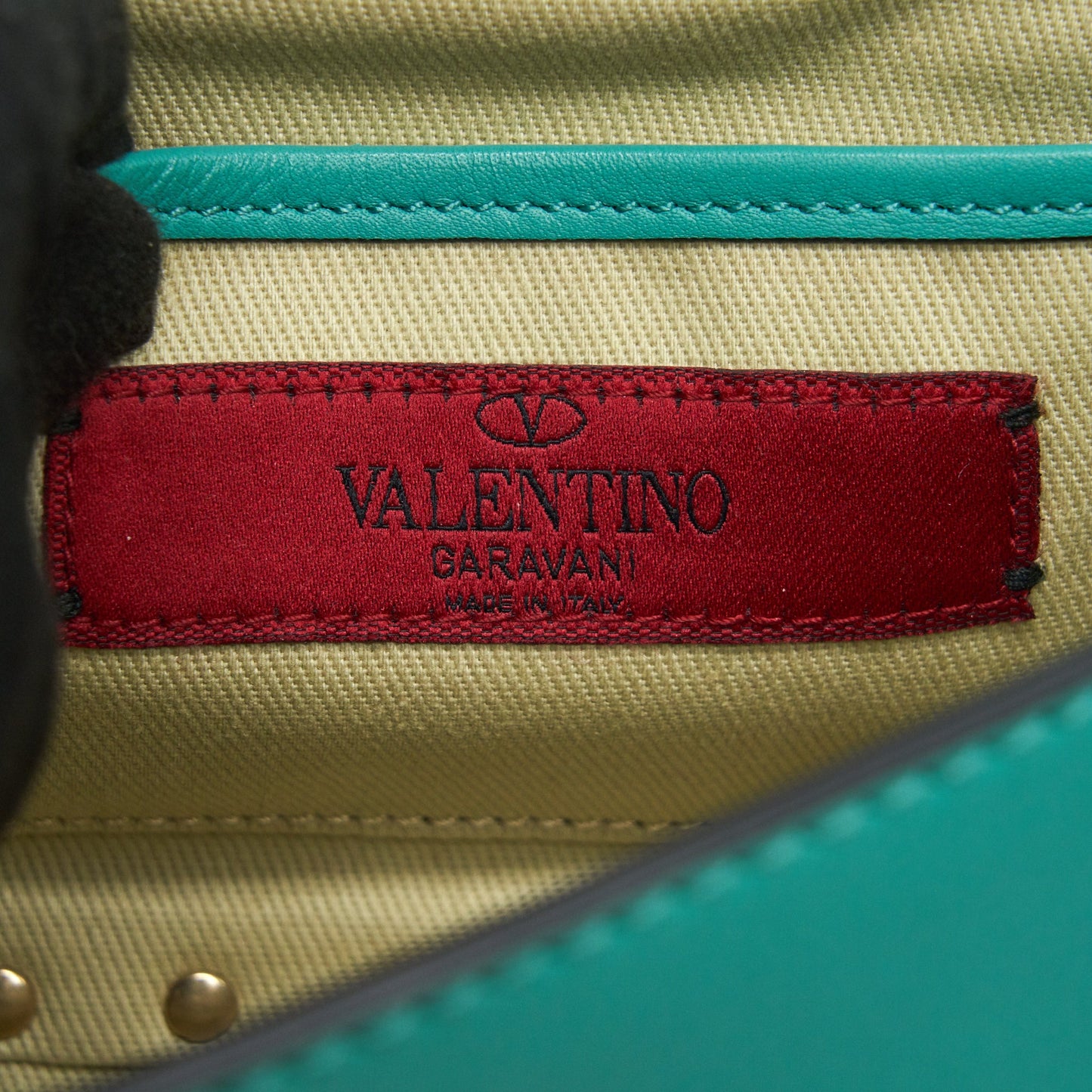 VALENTINO SMALL ROCKSTUD CROSSBODY FLAP BAG GREEN