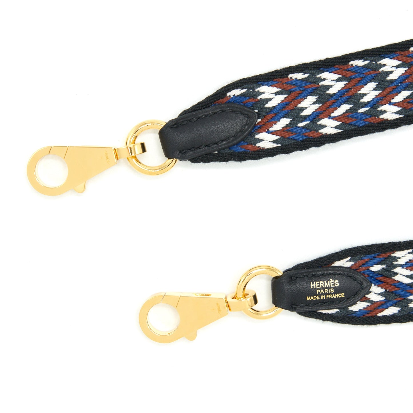 Hermes 105cm Multicolour Canvas Strap Black GHW Stamp D