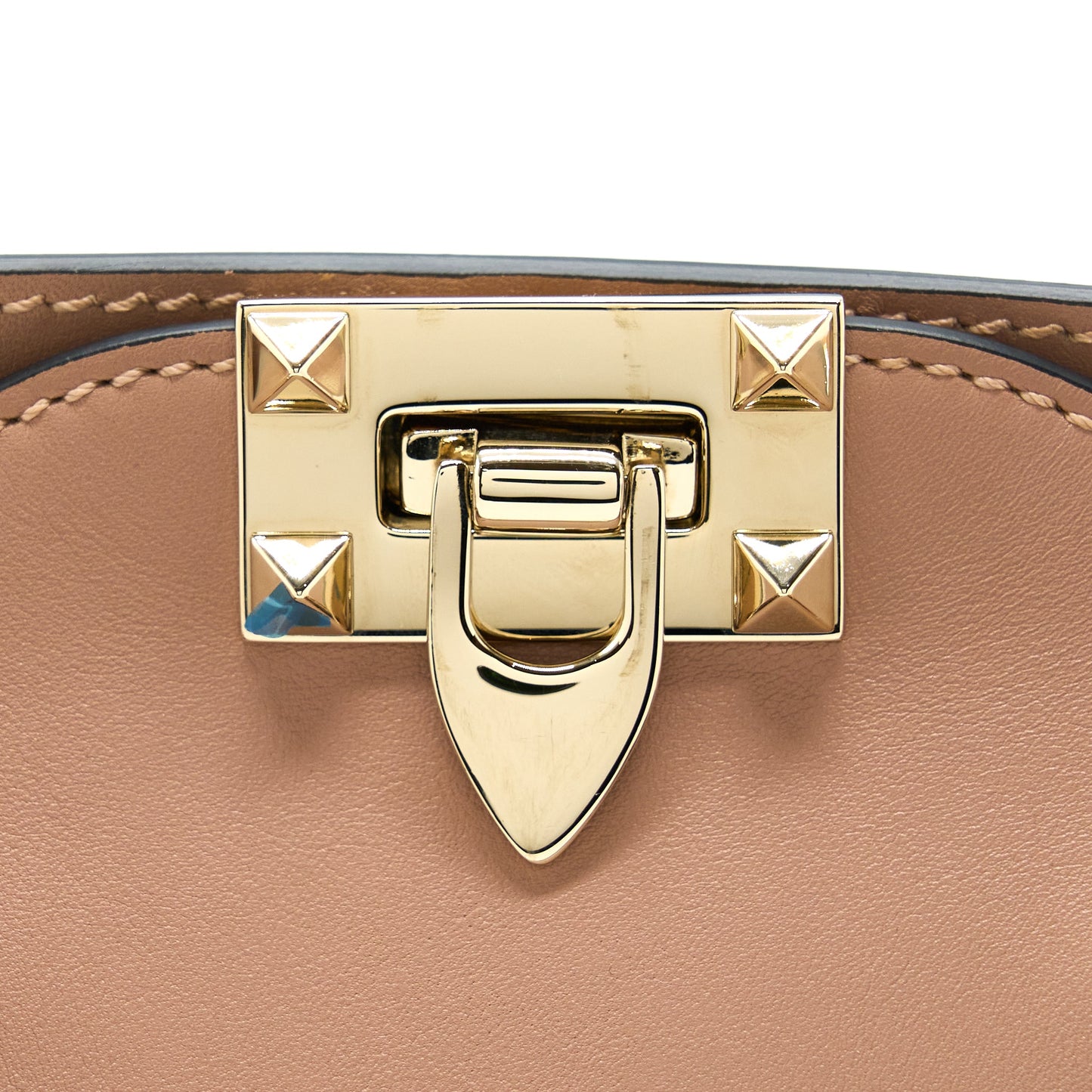 Valentino Rockstud Double Handle Top Bag Pink LGHW