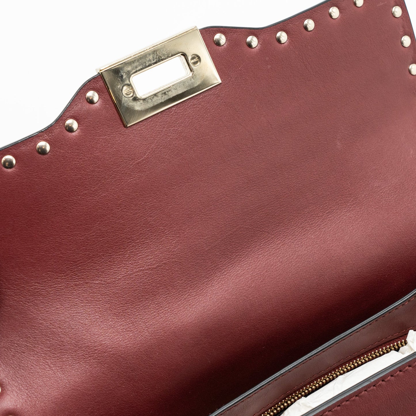 Valentino Rockstud Flap Bag Calfskin Red GHW