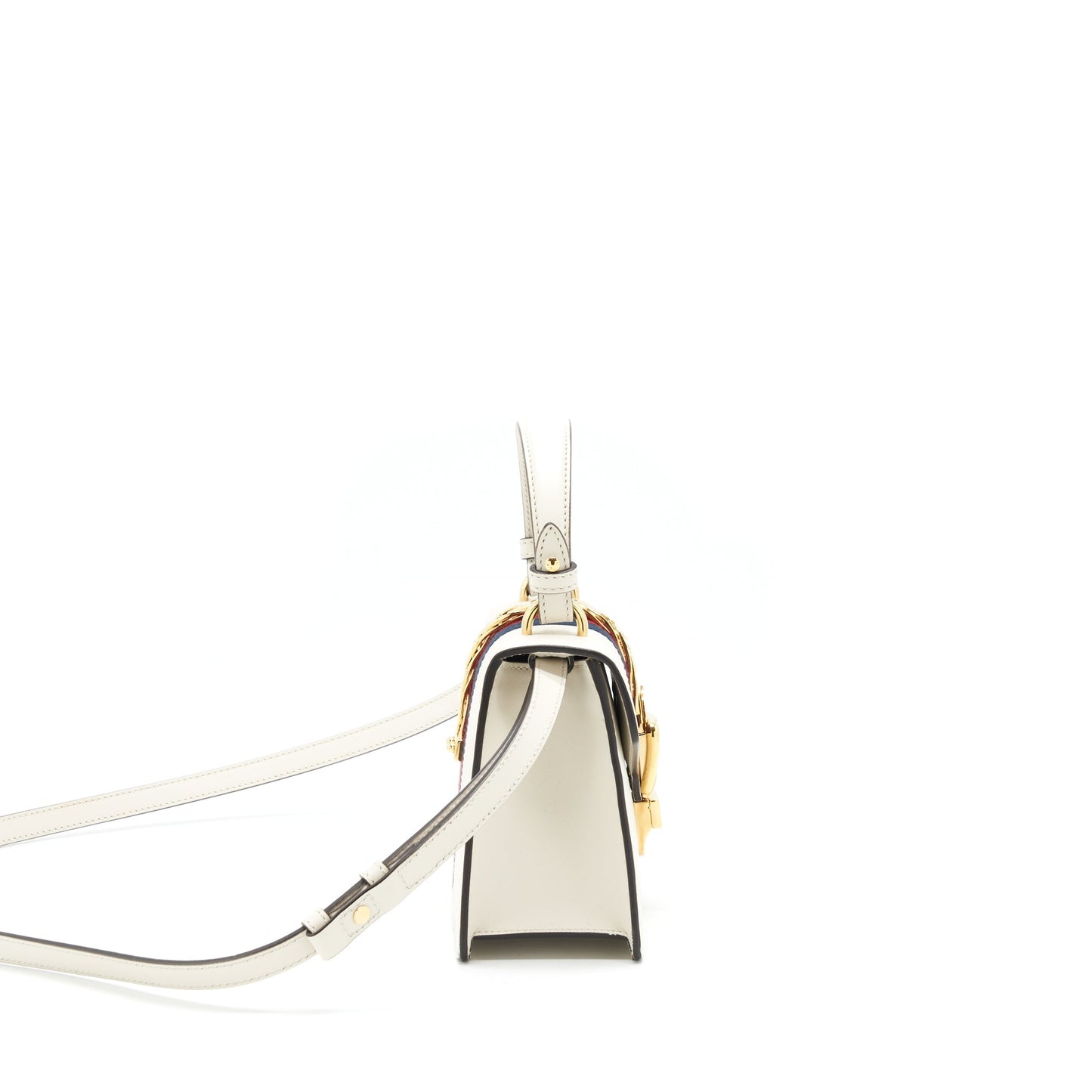 Gucci Mini Top Handle Sylvie Bag White GHW