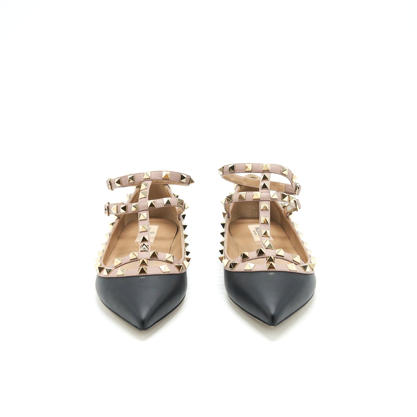 Valentino size 39 Caged Rockstud Ballet flats Black