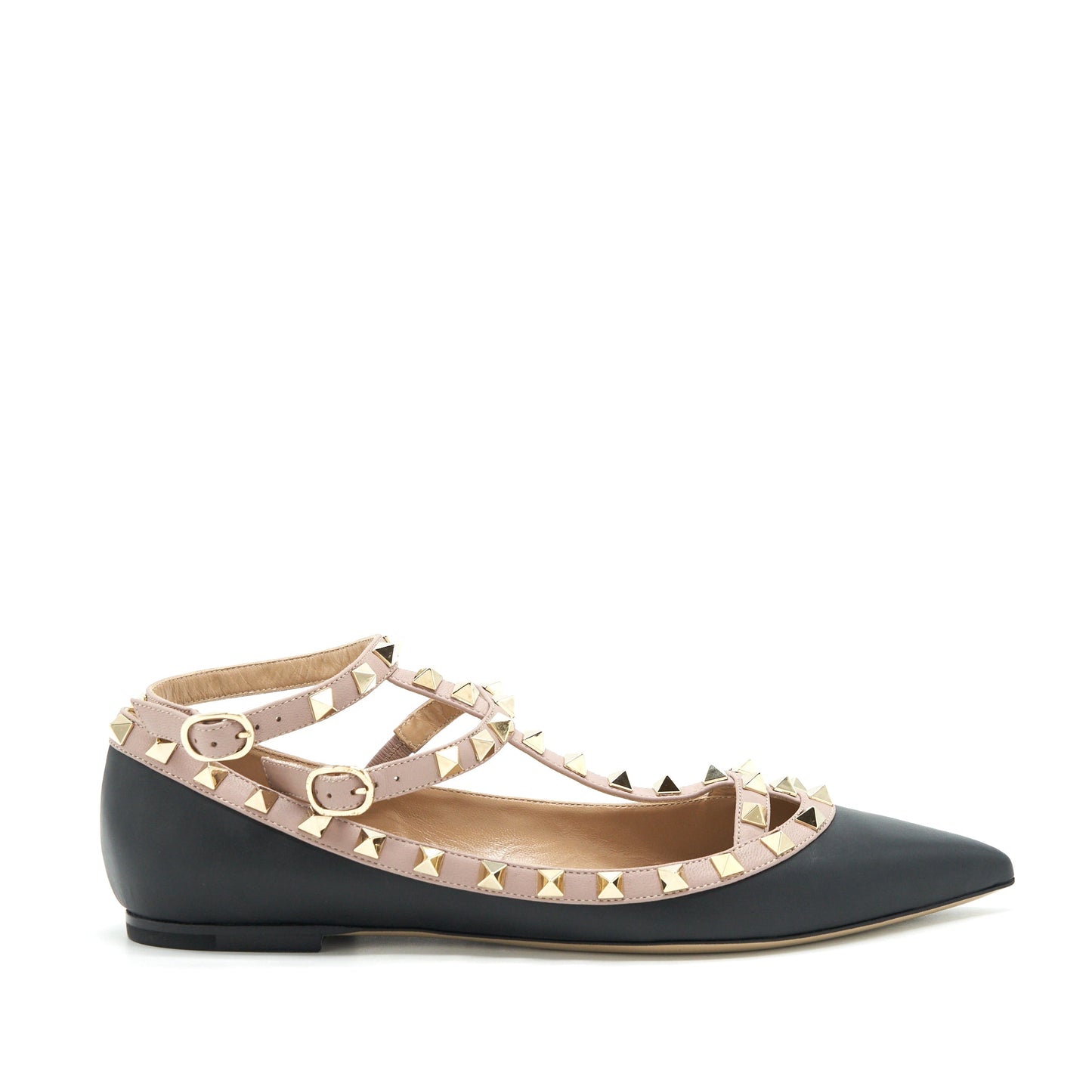 Valentino size 39 Caged Rockstud Ballet flats Black