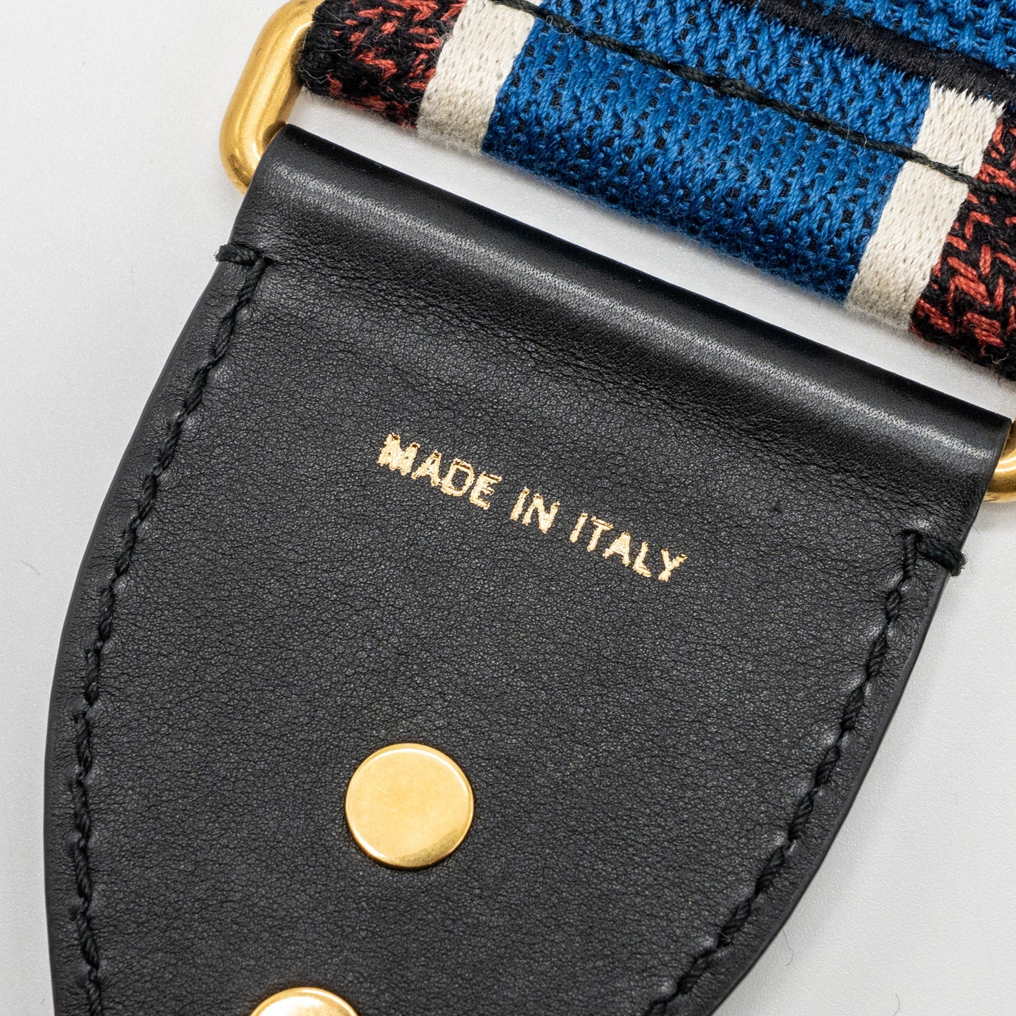DIOR Adjustable Shoulder Strap Embroidery Canvas/Calfskin Blue/Red/Black