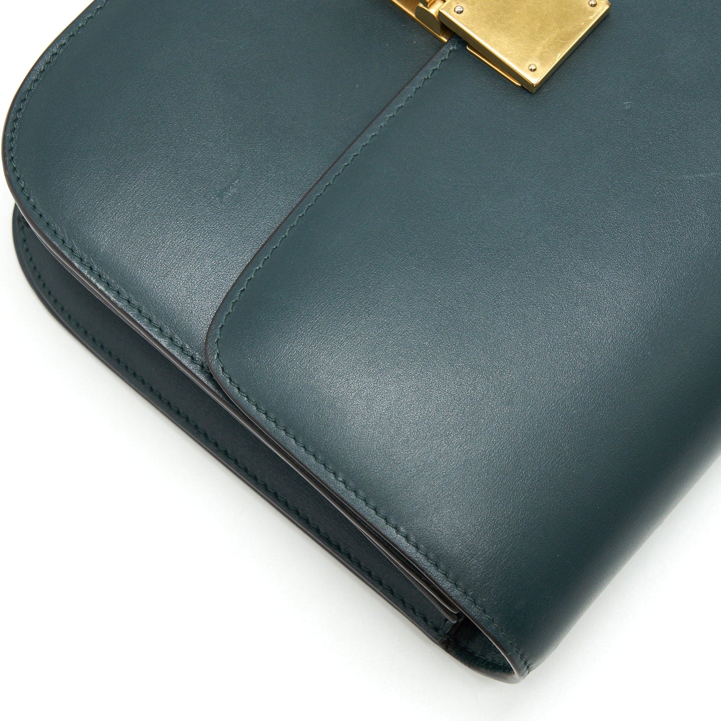 Celine Box Amazon Green calfskin Leather