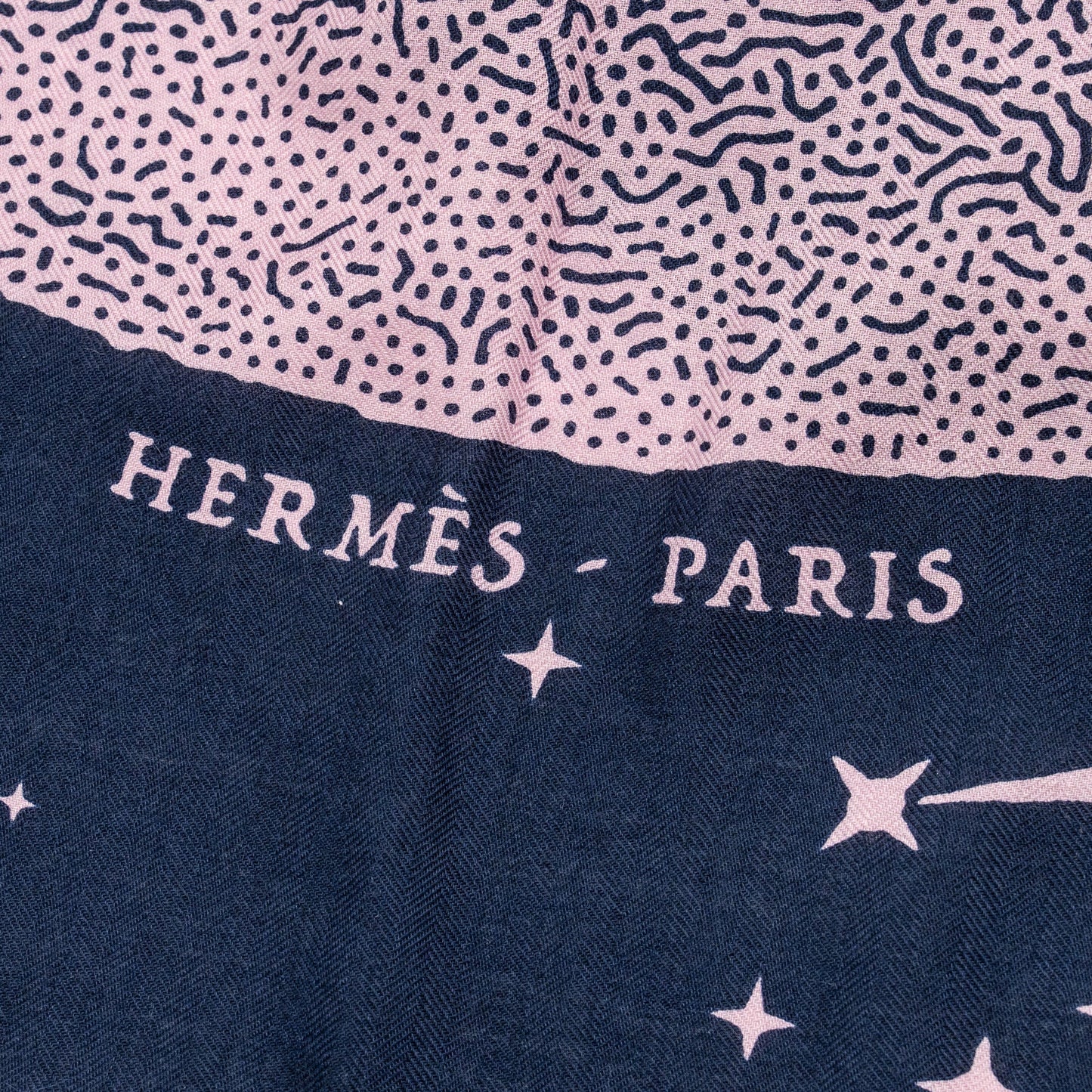 Hermes 140cm Claire De Lune Scarf Cashmere/Silk Marine/Viex Rose