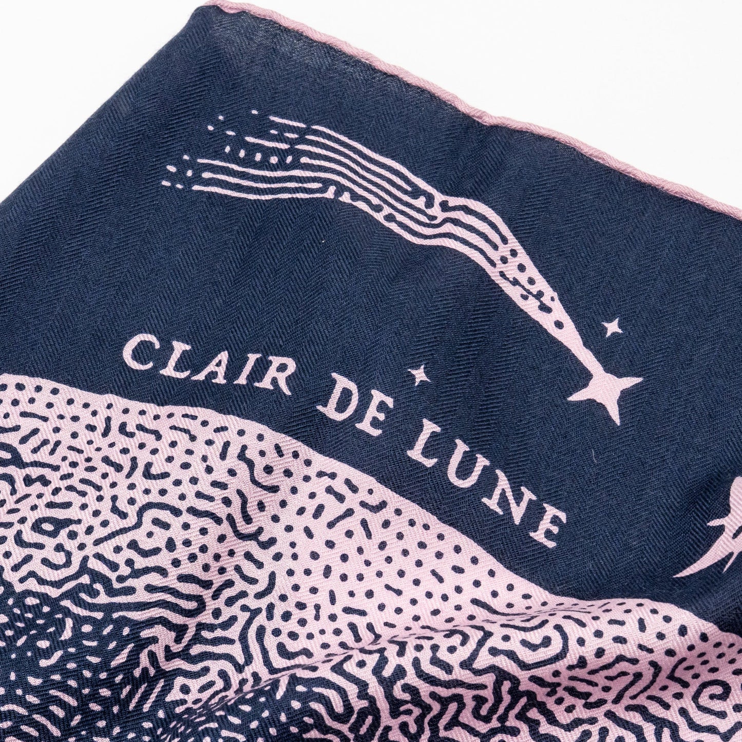 Hermes 140cm Claire De Lune Scarf Cashmere/Silk Marine/Viex Rose