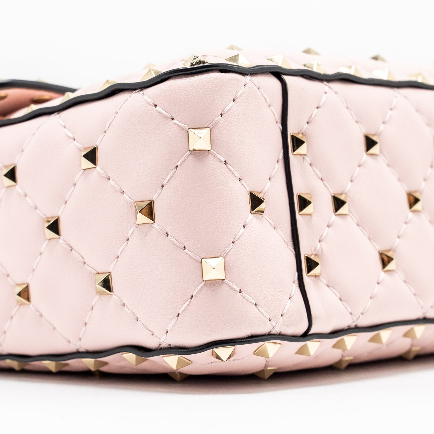 Valentino Garavani Rockstud Spike Shoulder Bag Leather Pink LGHW