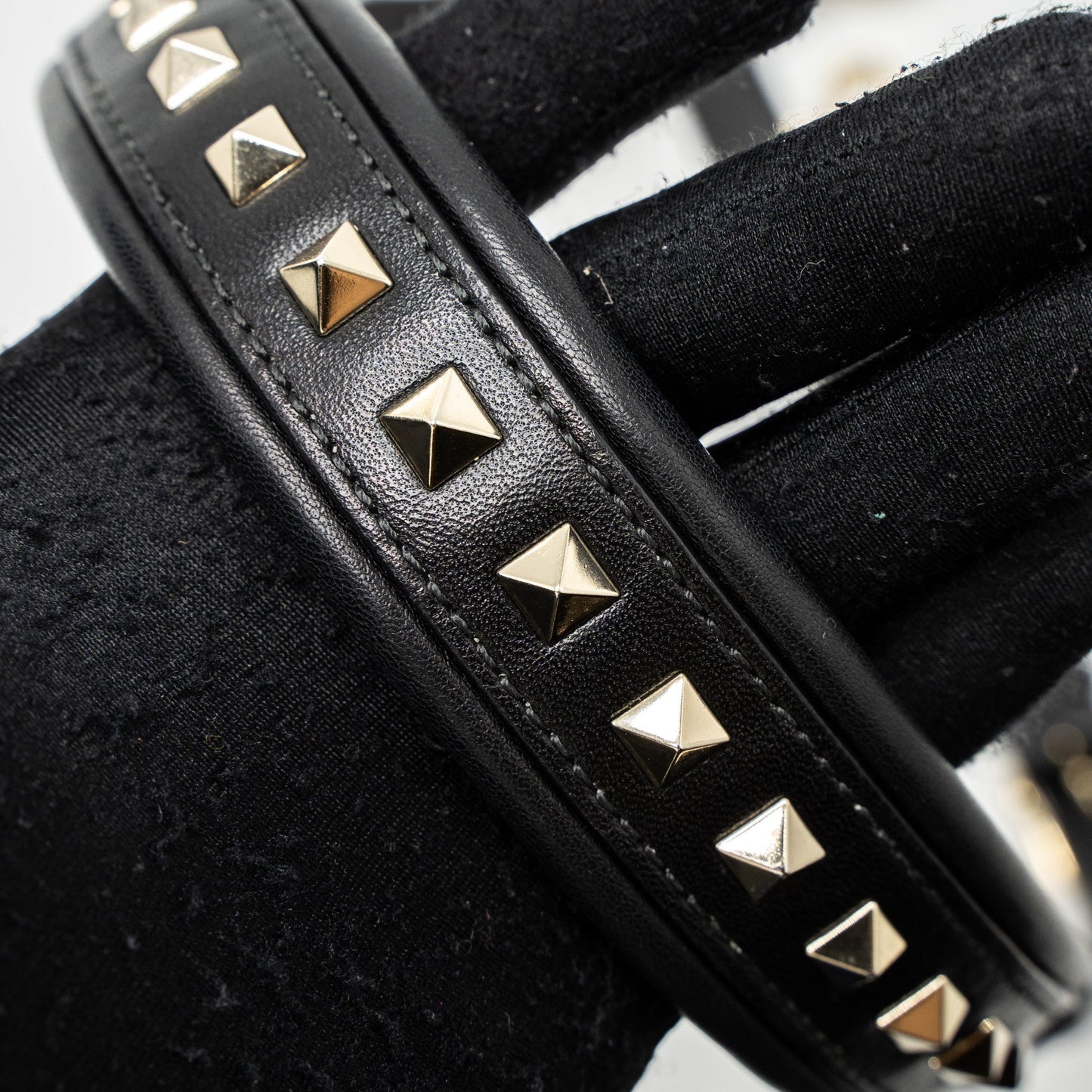 Valentino Top Handle Quilted Candystud Flap Bag Lambskin Black LGHW