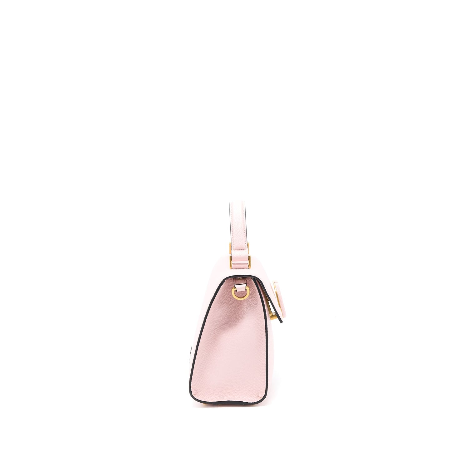 Valentino Small Vsling Top Handle Bag Grainy Calfskin Pink Brushed GHW