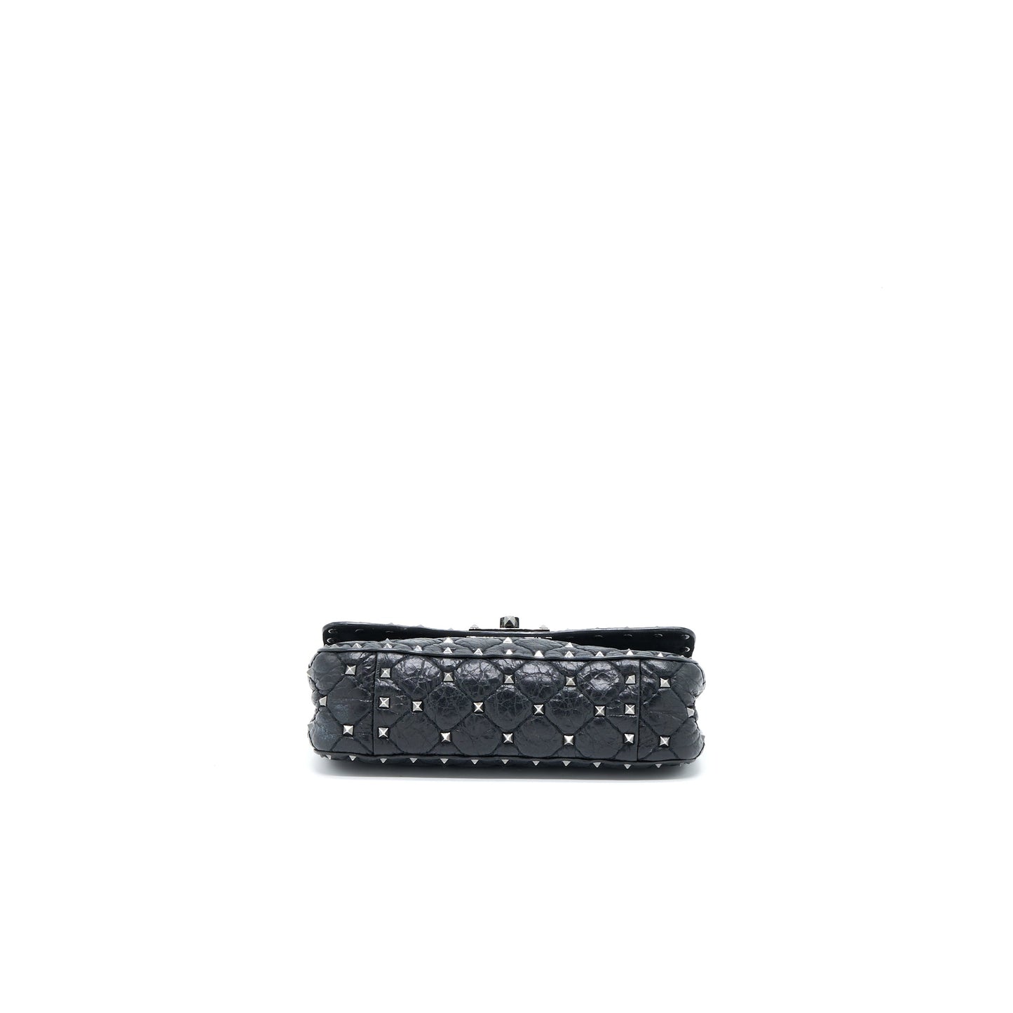 Valentino Rockstud Top Handle Flap Bag with Chain Black SHW
