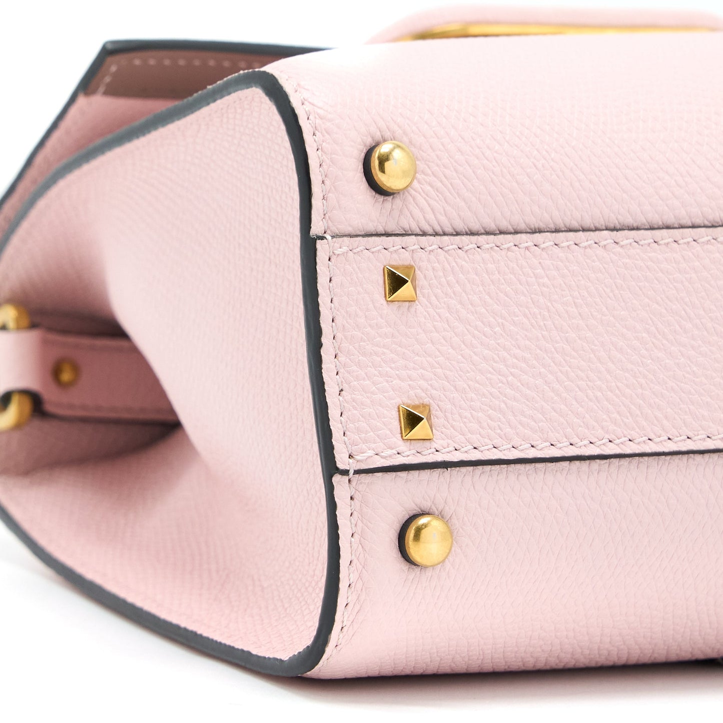 Valentino Small Vsling Top Handle Bag Grainy Calfskin Pink Brushed GHW