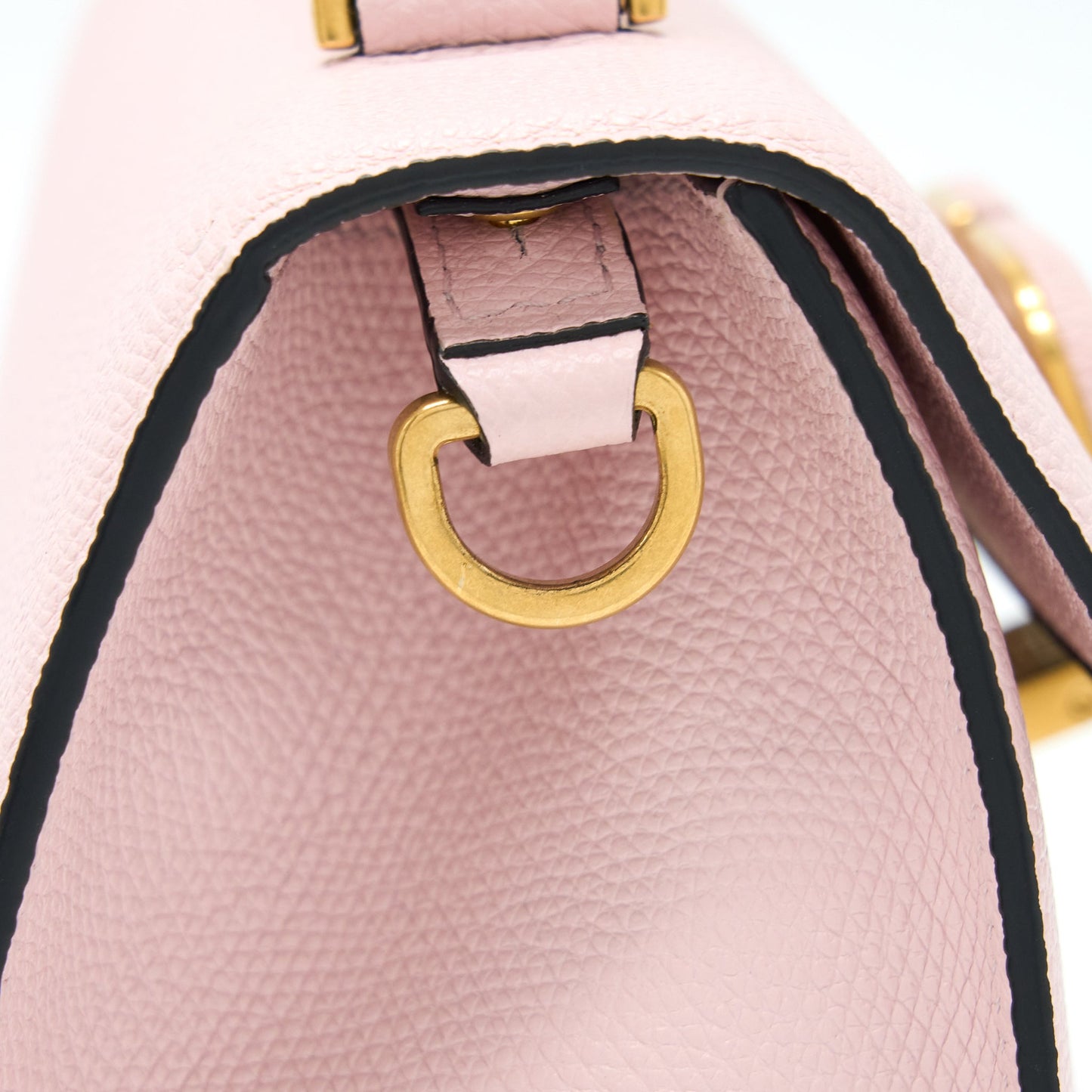Valentino Small Vsling Top Handle Bag Grainy Calfskin Pink Brushed GHW