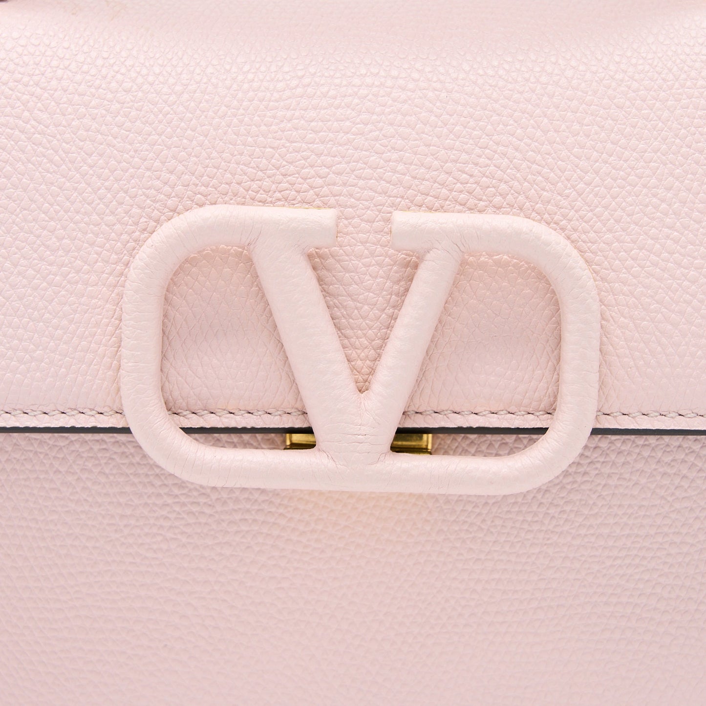 Valentino Small Vsling Top Handle Bag Grainy Calfskin Pink Brushed GHW