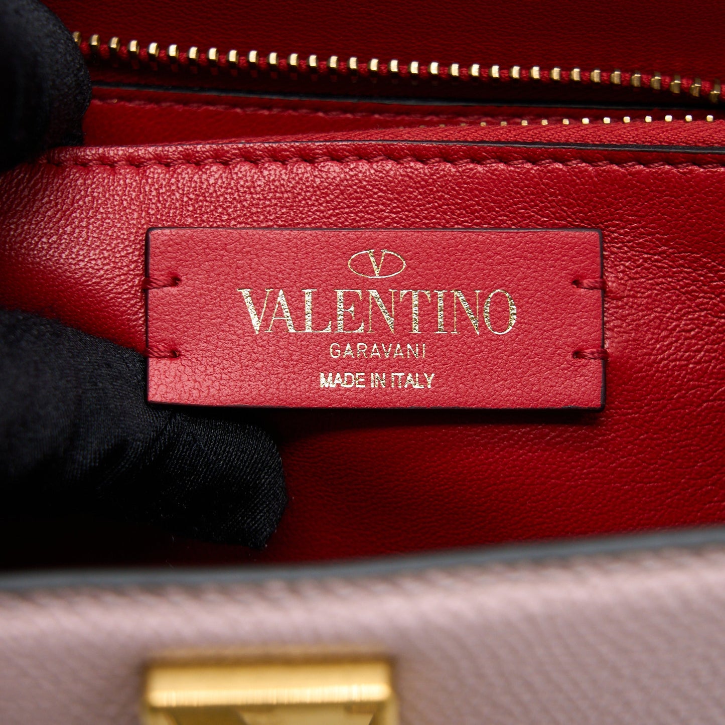Valentino Small Vsling Top Handle Bag Grainy Calfskin Pink Brushed GHW