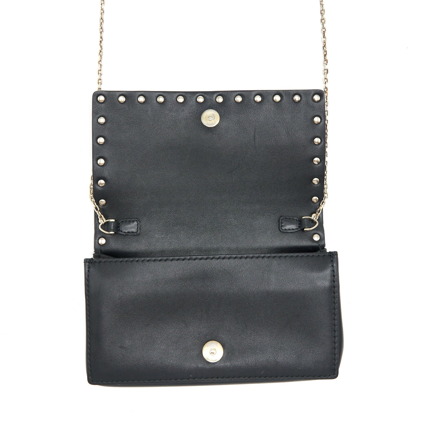 Valentino Rockstud Mini Flap Crossbody Bag Black LGHW