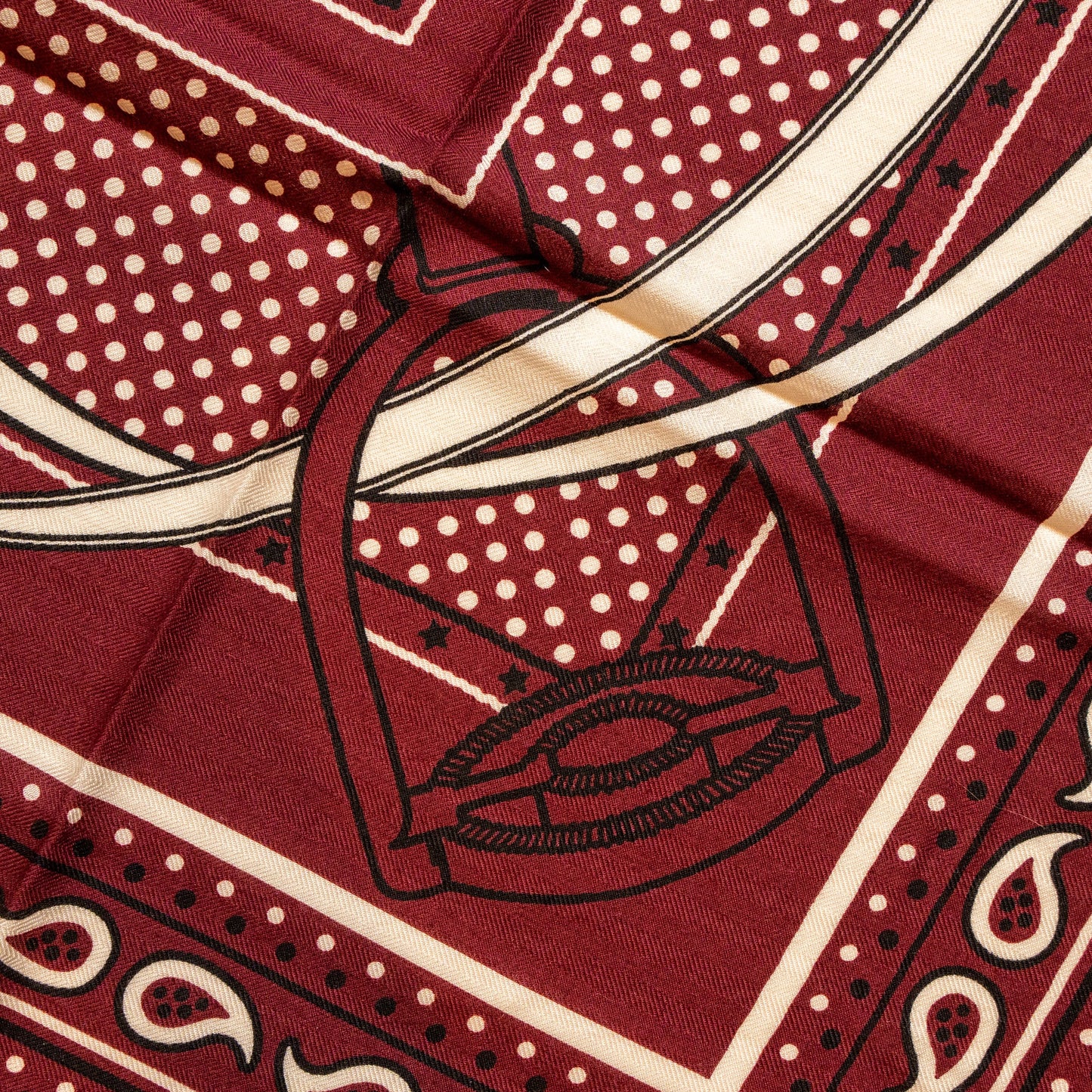 Hermes 140cm Grand Manege Bandana Love Cashmere/Silk Bordeaux Shawl/Scarf