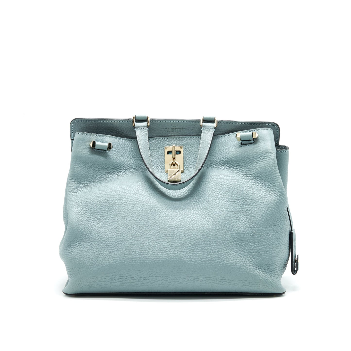 Valentino Calfskin Tote Bag Light Blue