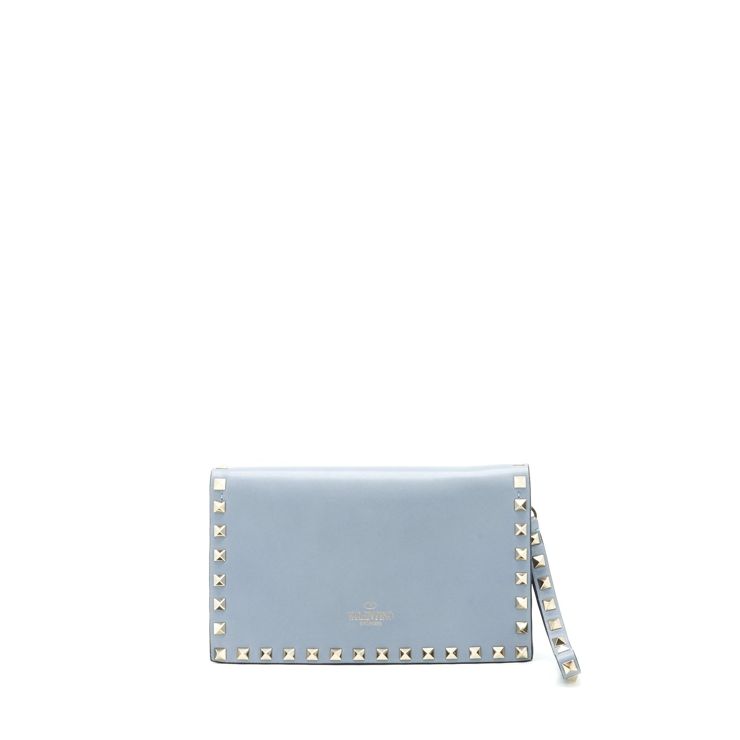 Valentino Rockstud small Clutch blue-grey GHW