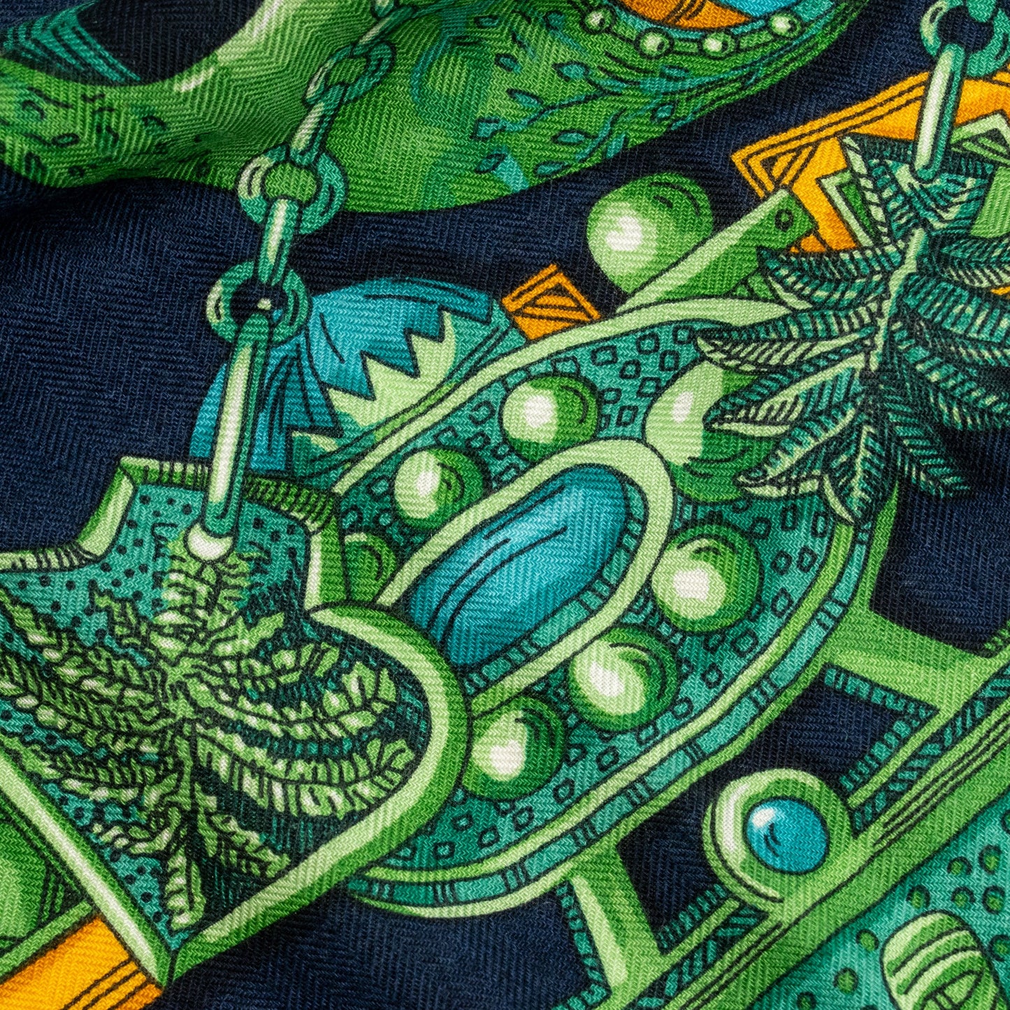 Hermes 140CM Zenobie Reine De Palmyre Scarf Cashmere/Silk Marine/Vert/Orange