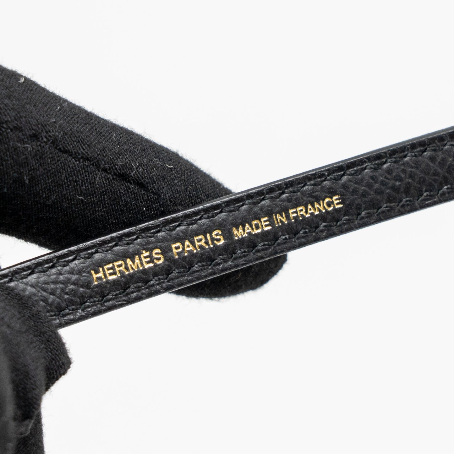 Hermes 120cm shoulder strap epsom black GHW stamp K