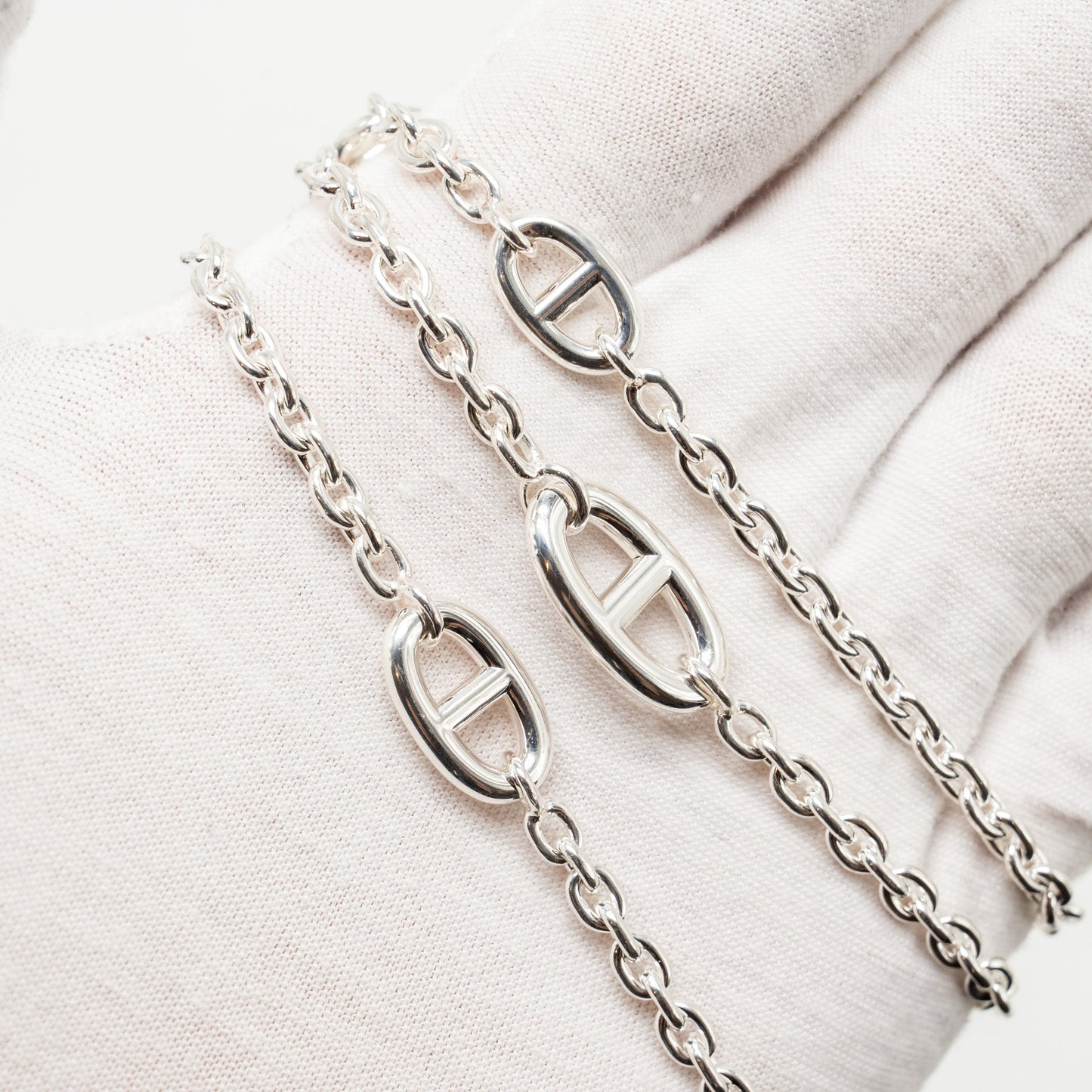Hermes 120cm Farandole Long Necklace Sterling Silver