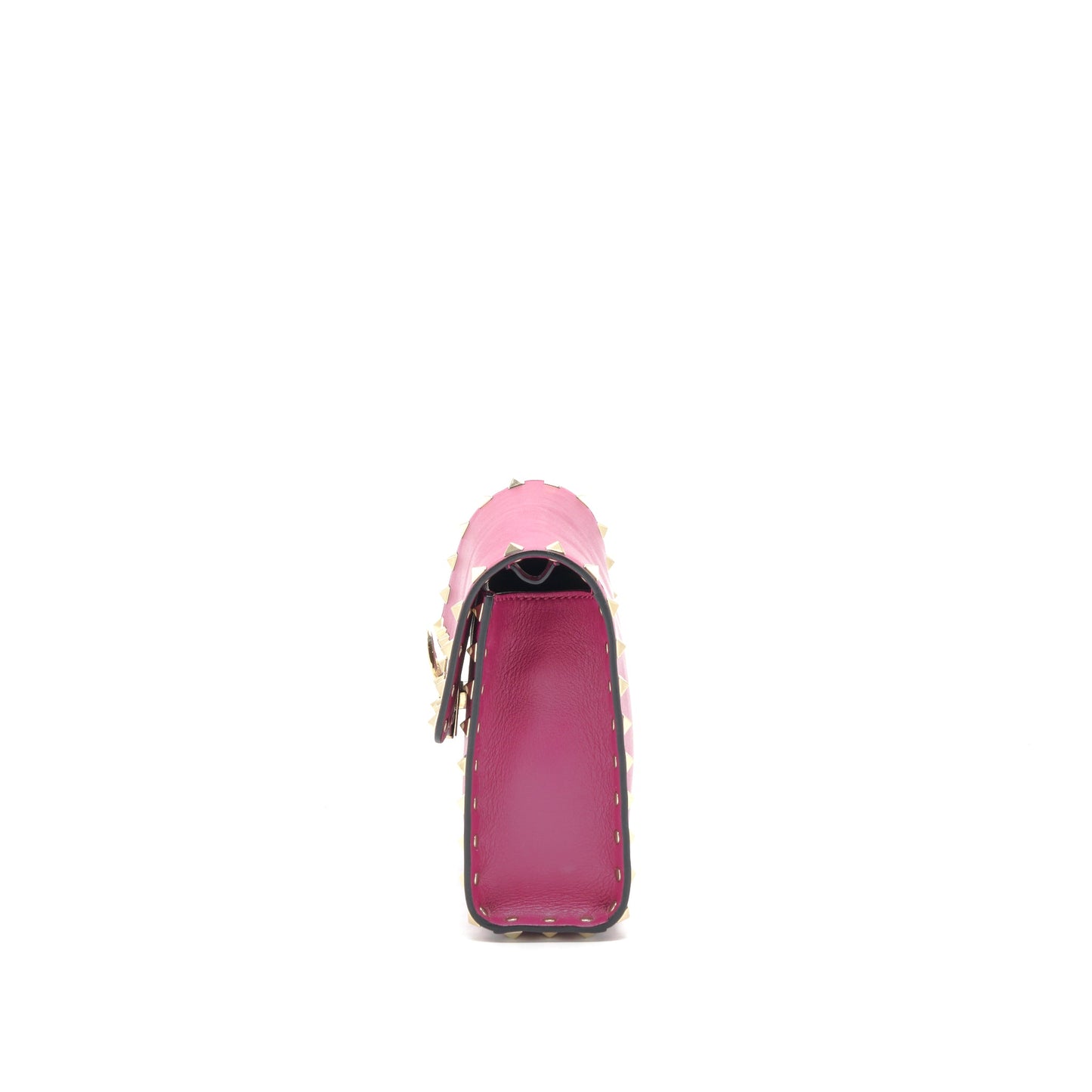 Valentino Rockstud Flap Bag Dark Pink LGHW