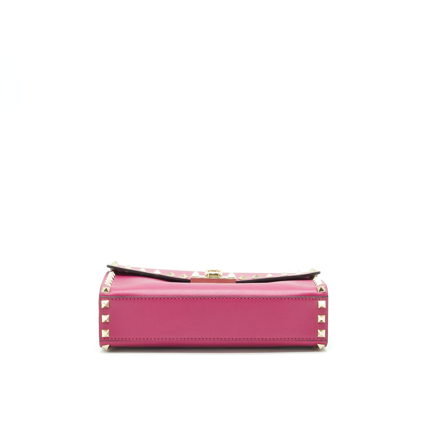 Valentino Rockstud Flap Bag Dark Pink LGHW