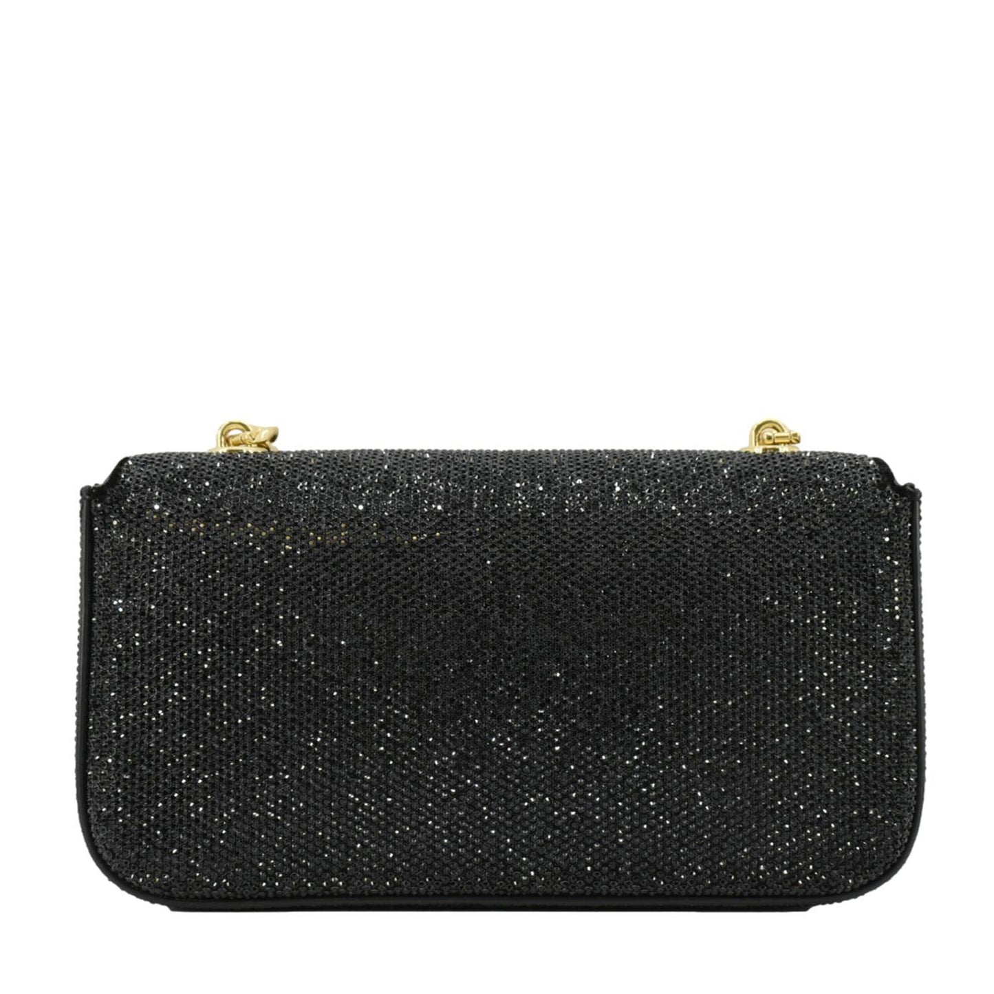 CELINE Triomphe Claude Suede Strass Shoulder Bag Black