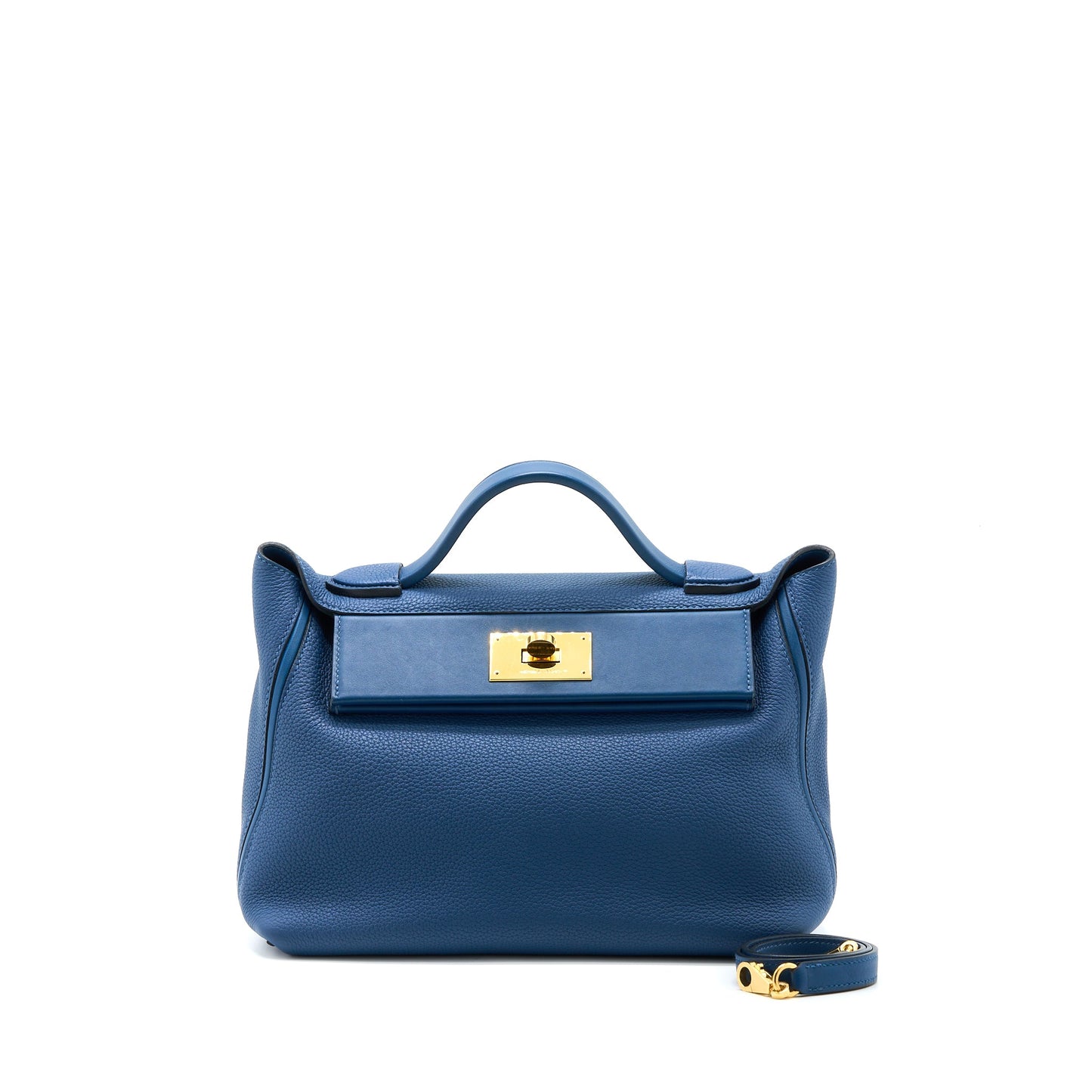 Hermes 24/24 2424-29 Bag Togo/Swift S4 Deep Blue GHW Stamp D