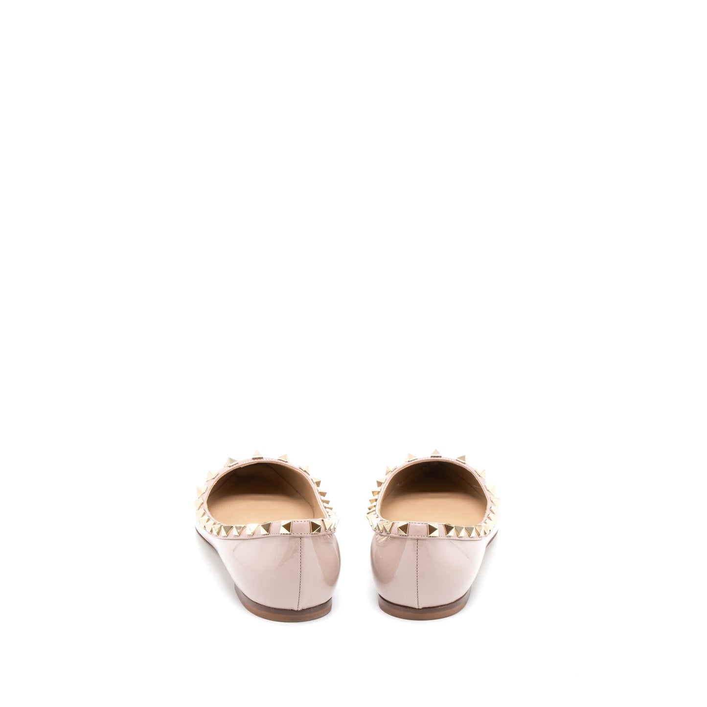 Valentino Size 37 Rockstud Ballet Flap Patent Poudre LGHW