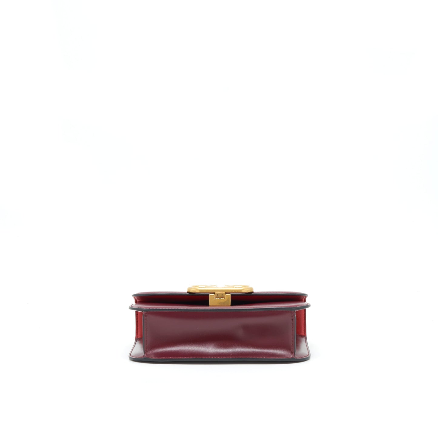 Valentino Vlogo Small Chain Shoulder Bag Calfskin Dark Red GHW