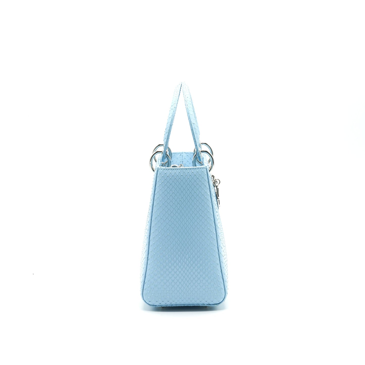 CHRISTIAN DIOR PYTHON MEDIUM LADY DIOR BAG SKYBLUE WITH SMALL SCARF