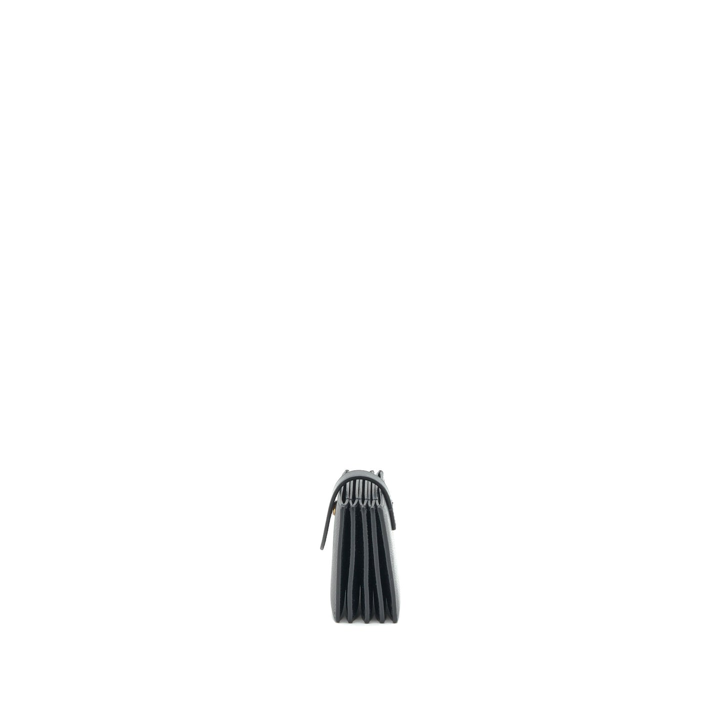 Celine Accordeon Card Holder Grained Calfskin Black