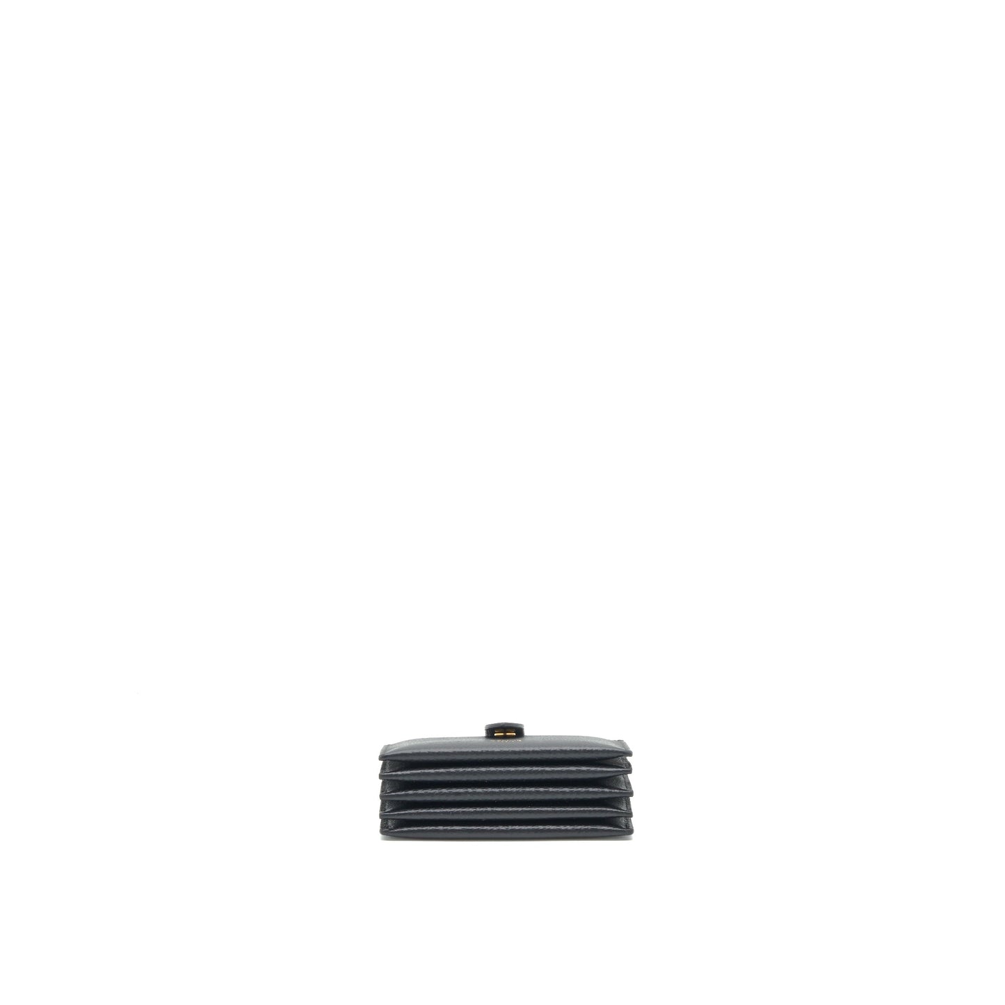 Celine Accordeon Card Holder Grained Calfskin Black