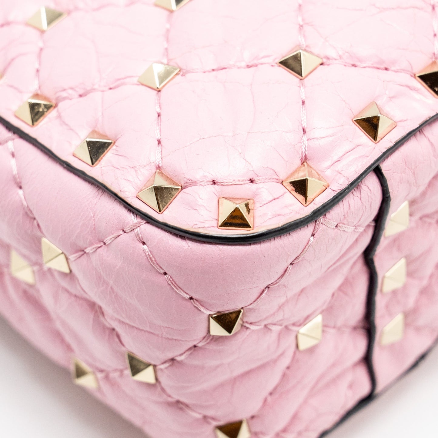 Valentino Medium Rockstud Spike Bag leather Pink GHW