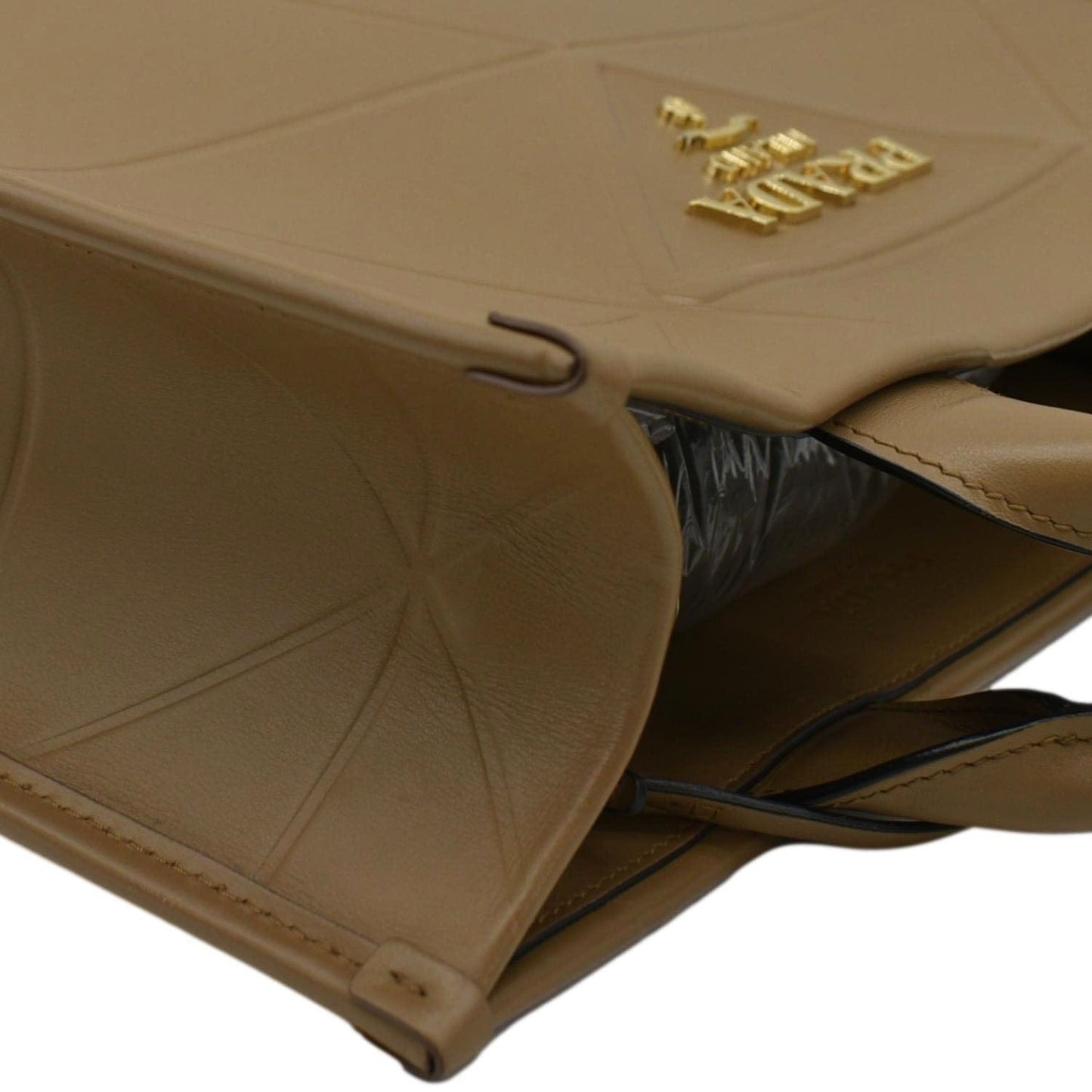 PRADA Triangolo Symbole Small Soft Leather Shoulder Bag Caramel