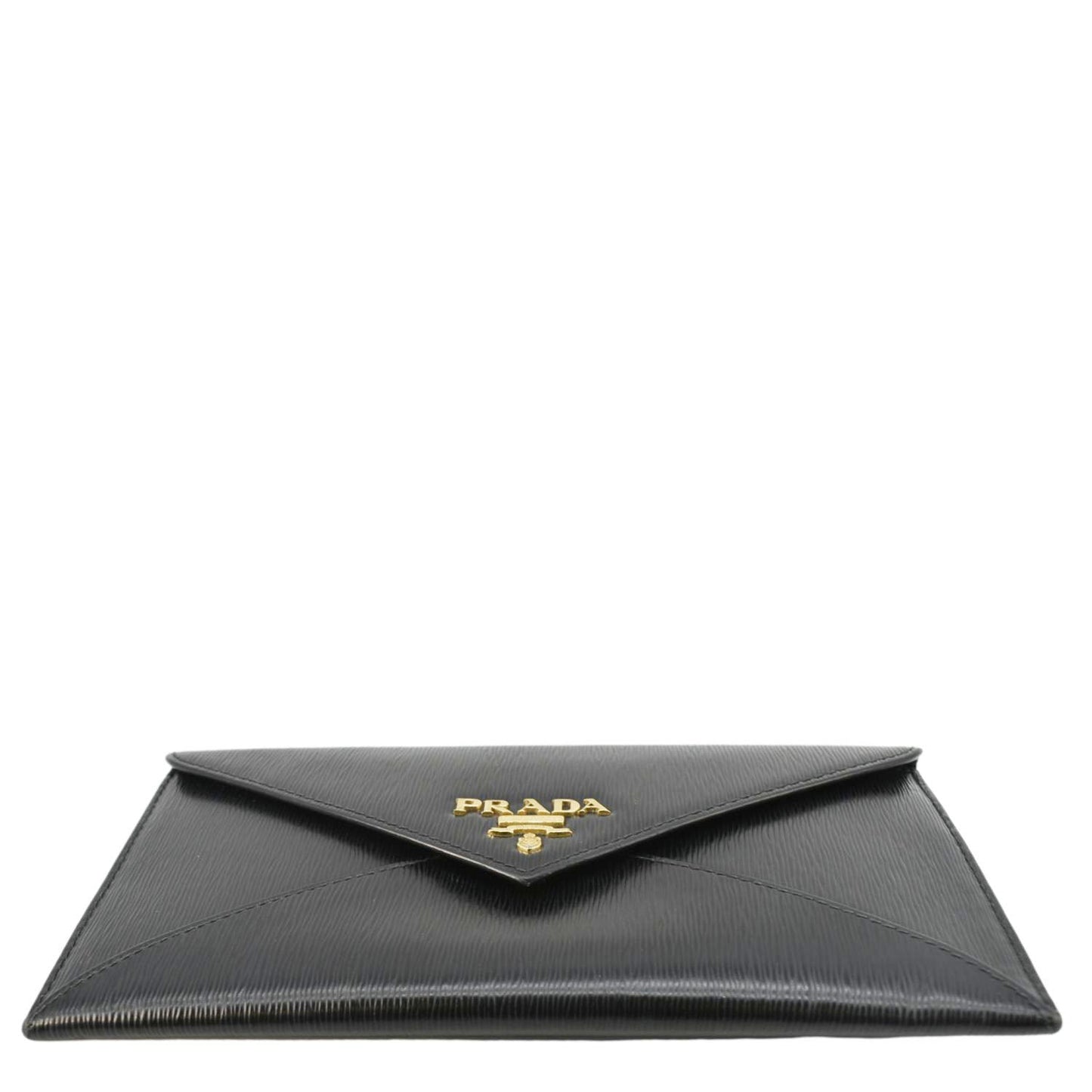 PRADA Envelope Vitello Leather Wallet Black