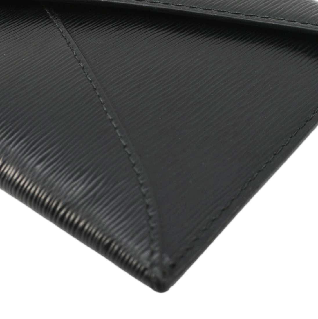 PRADA Envelope Vitello Leather Wallet Black