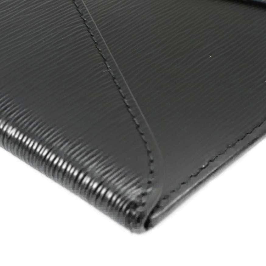 PRADA Envelope Vitello Leather Wallet Black