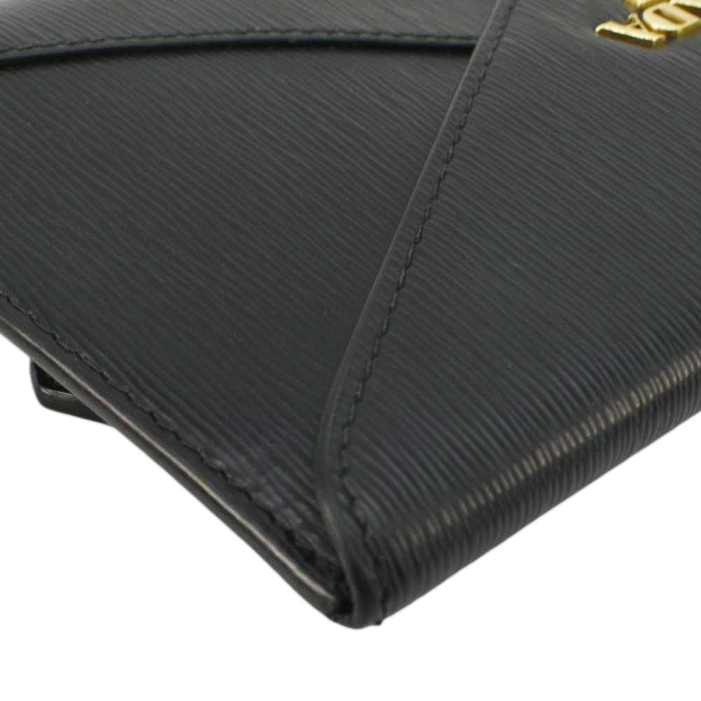 PRADA Envelope Vitello Leather Wallet Black