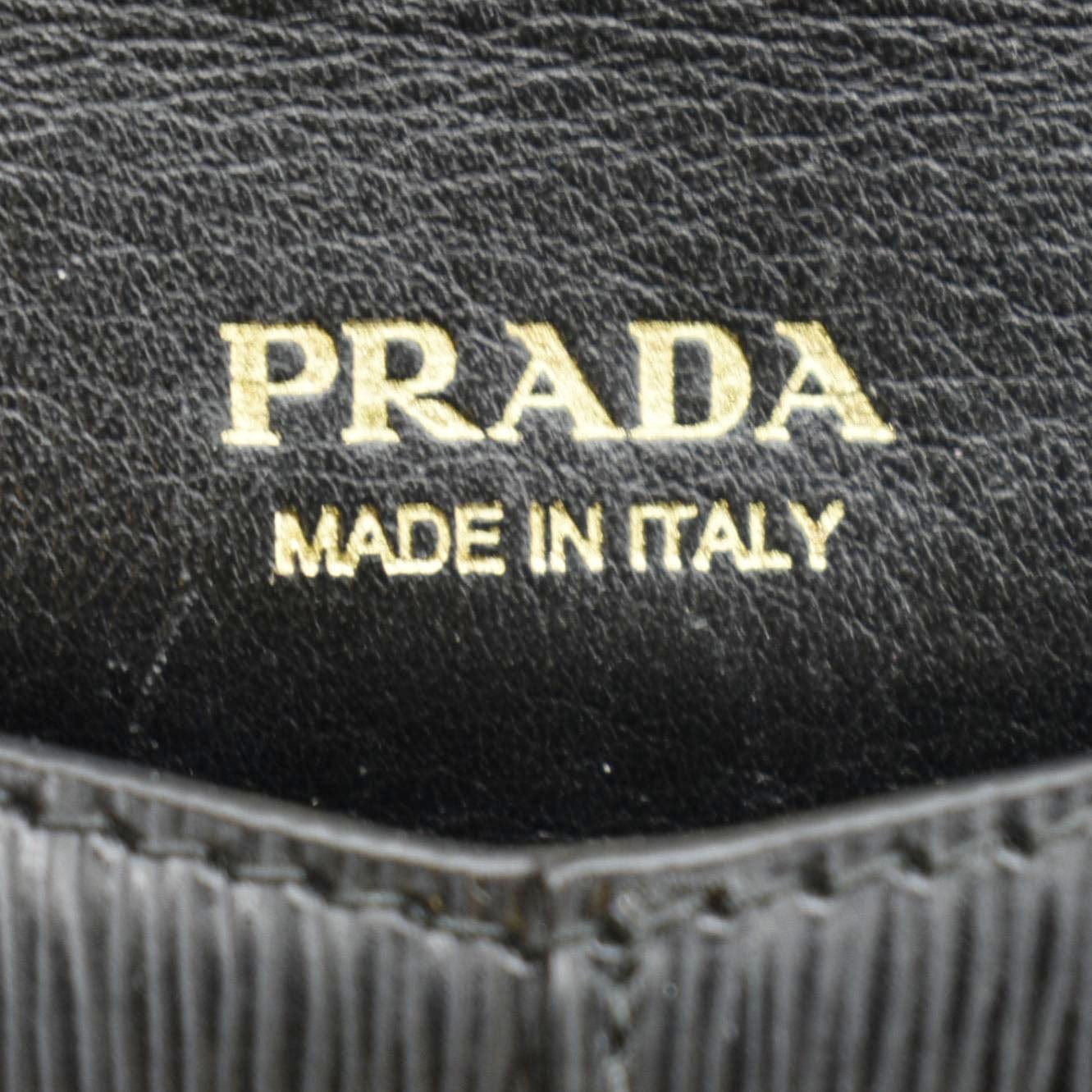 PRADA Envelope Vitello Leather Wallet Black