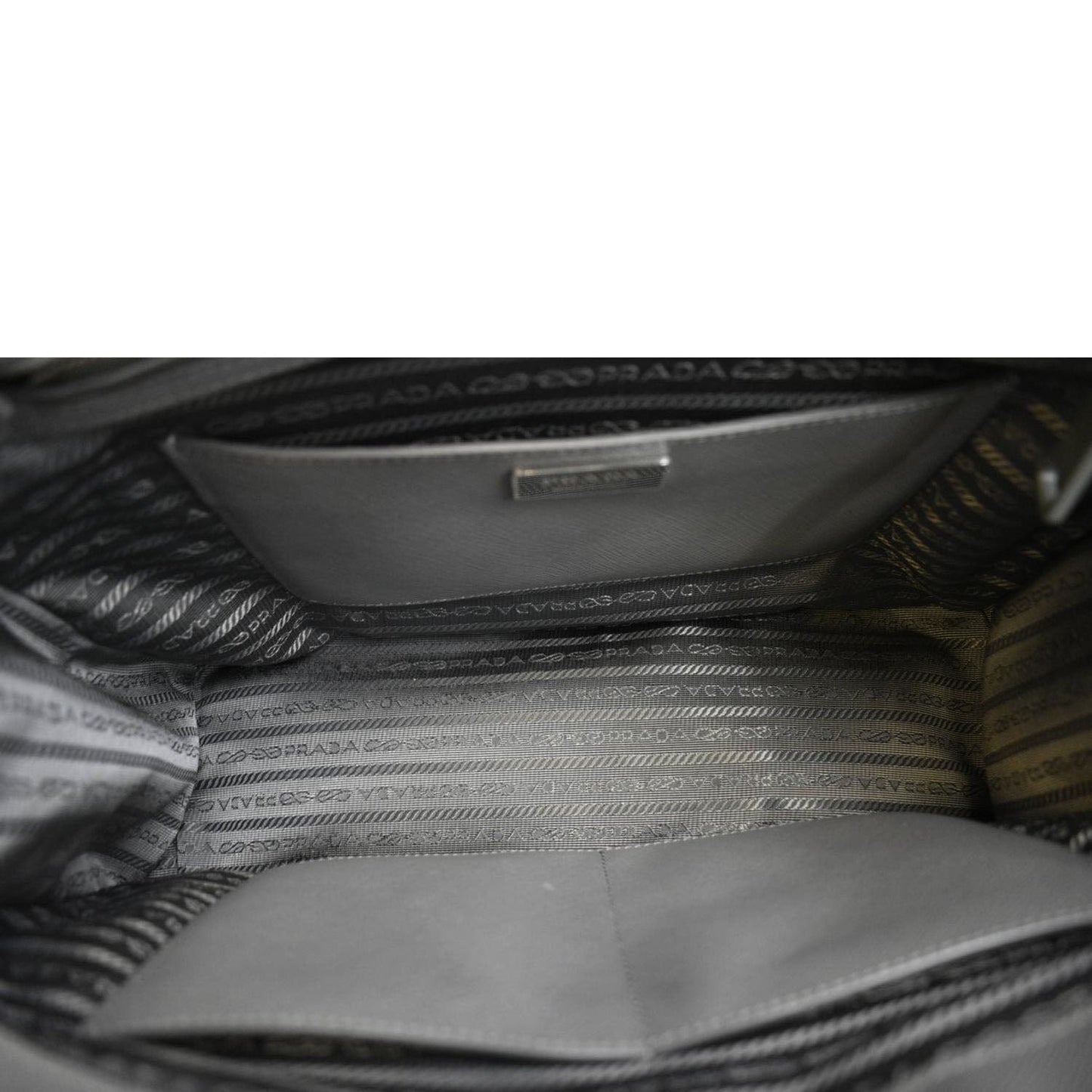 PRADA Galleria Double-Zip Medium Saffiano Leather Tote Bag Gray