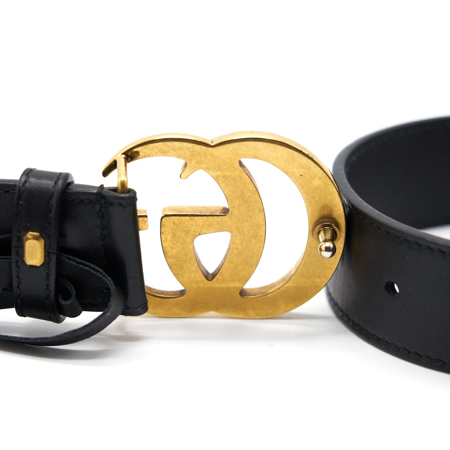 Gucci Leather Belt with Double G buckle