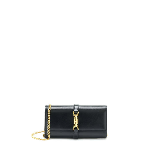 Gucci Jackie 1961 Chain Wallet Black GHW