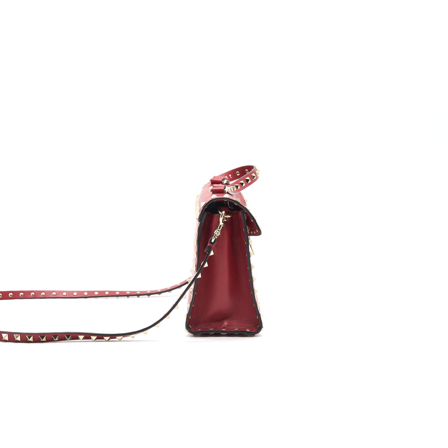 VALENTINO ROCKSTUD SINGLE HANDLE BAG RED