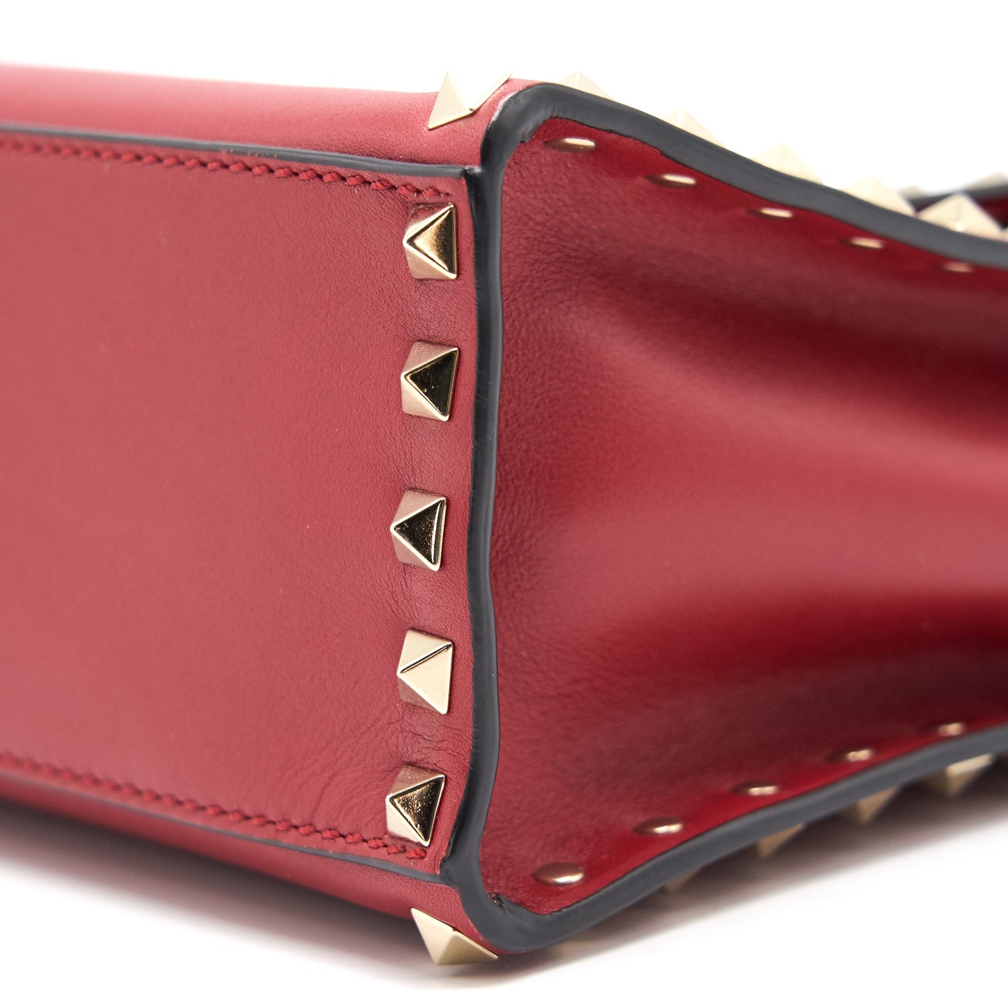 VALENTINO ROCKSTUD SINGLE HANDLE BAG RED
