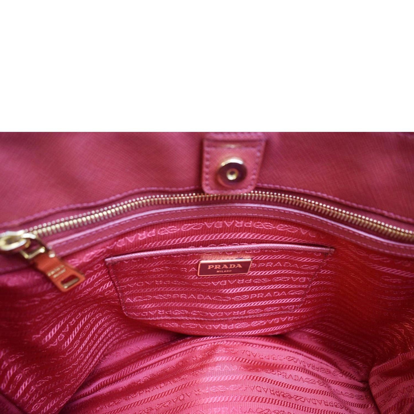 PRADA Lux Open Saffiano Leather Tote Bag Red