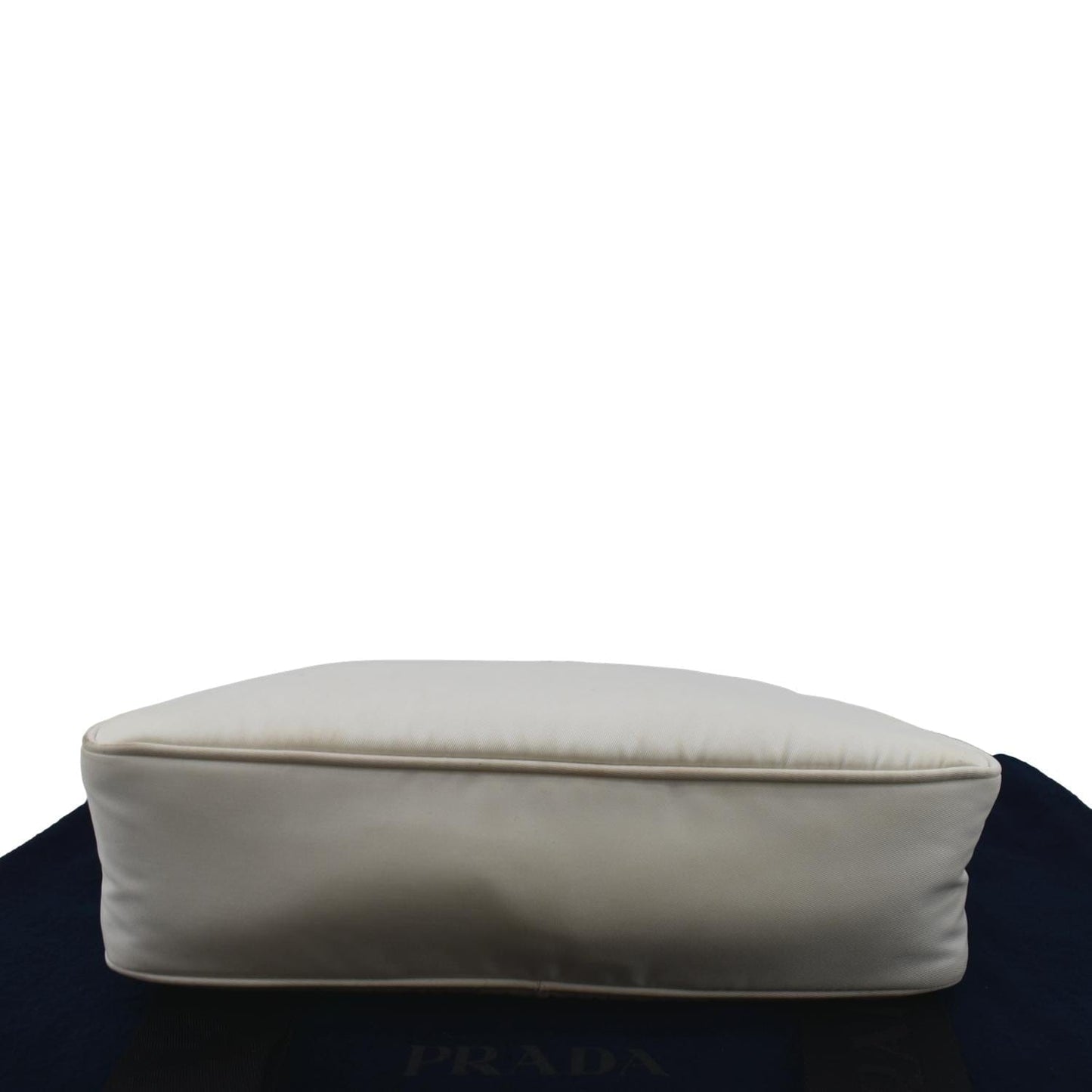 PRADA Re-Nylon Leather Shoulder Bag White
