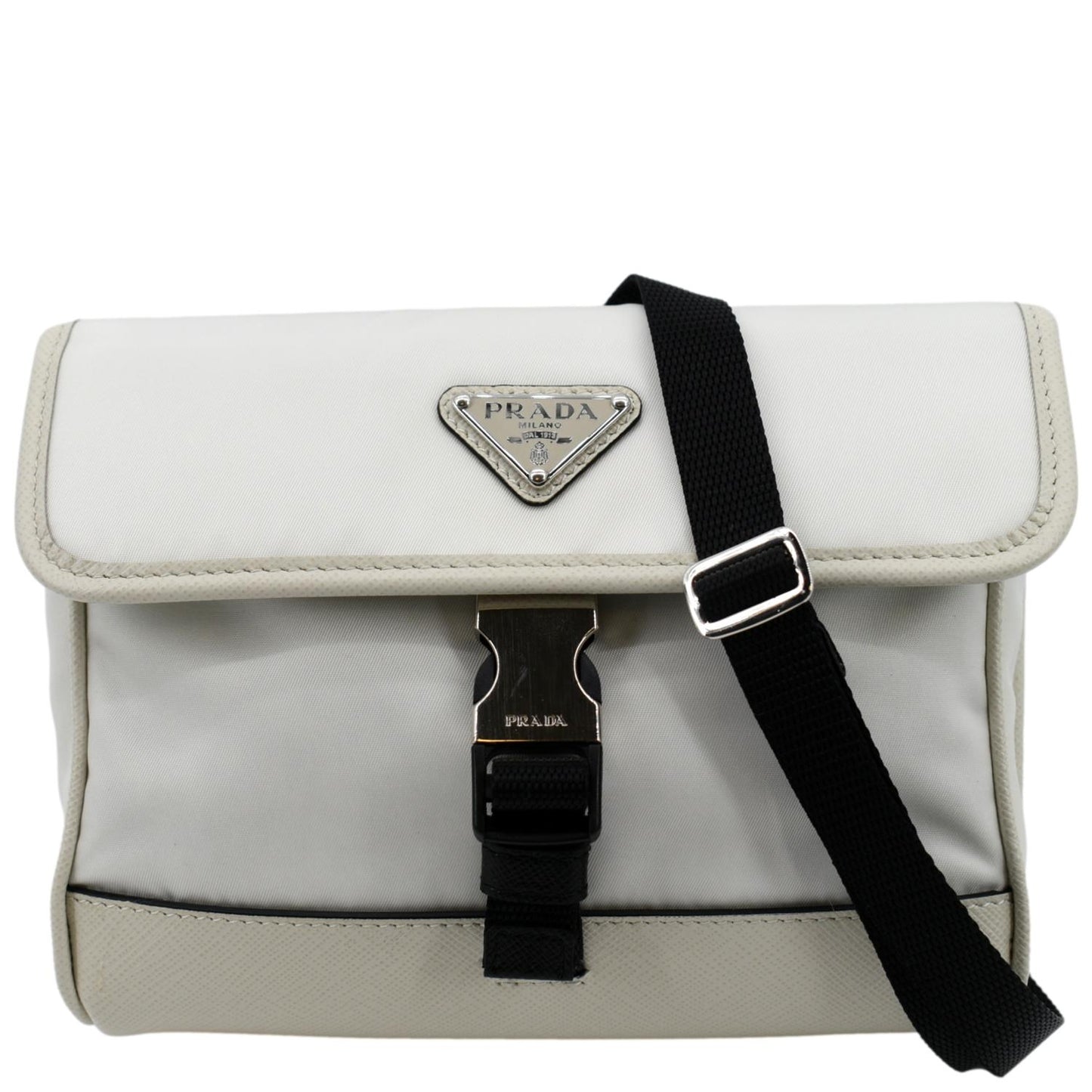 PRADA Re-Nylon Saffiano Leather Smartphone Case Shoulder Bag White
